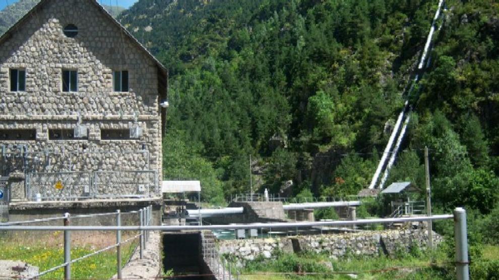 Instalaciones de la central de Barrosa, en Bielsa