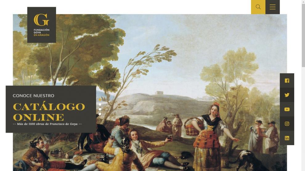 Portada de la página web de la Fundación Goya