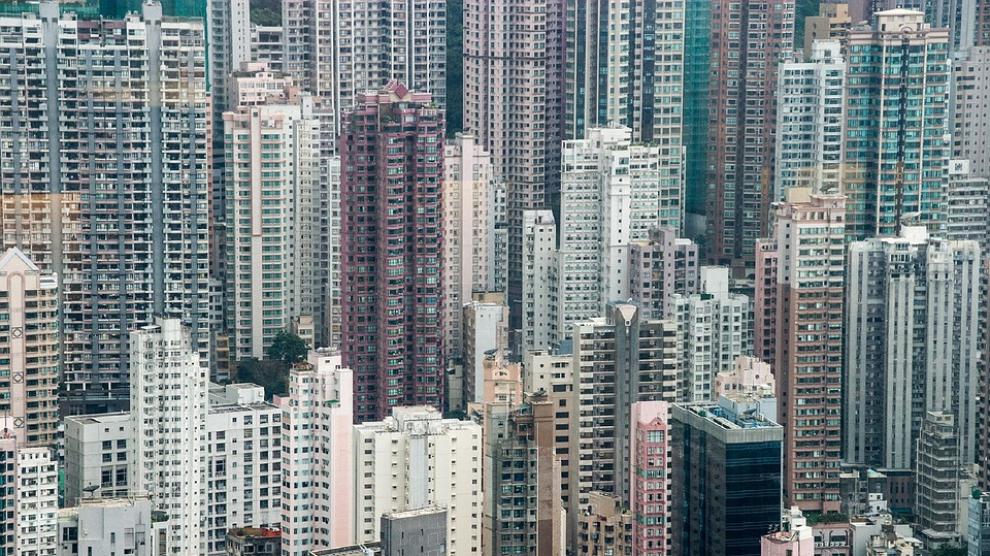 Vista de edificios en Hong Kong