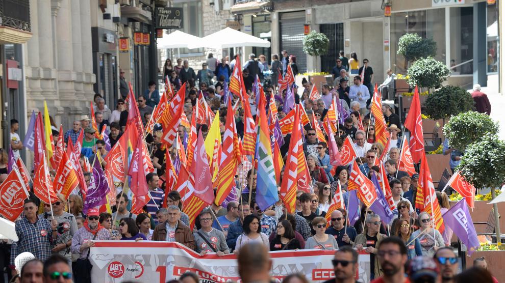 Manifestación en Teruel por el Día del Trabajador