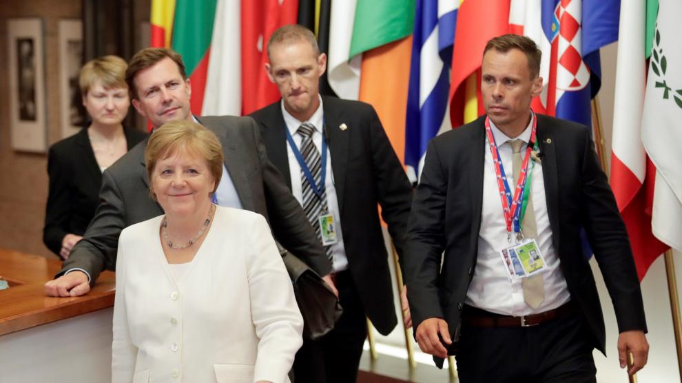 La canciller alemana, Angela Merkel, durante la cumbre de líderes de la UE.