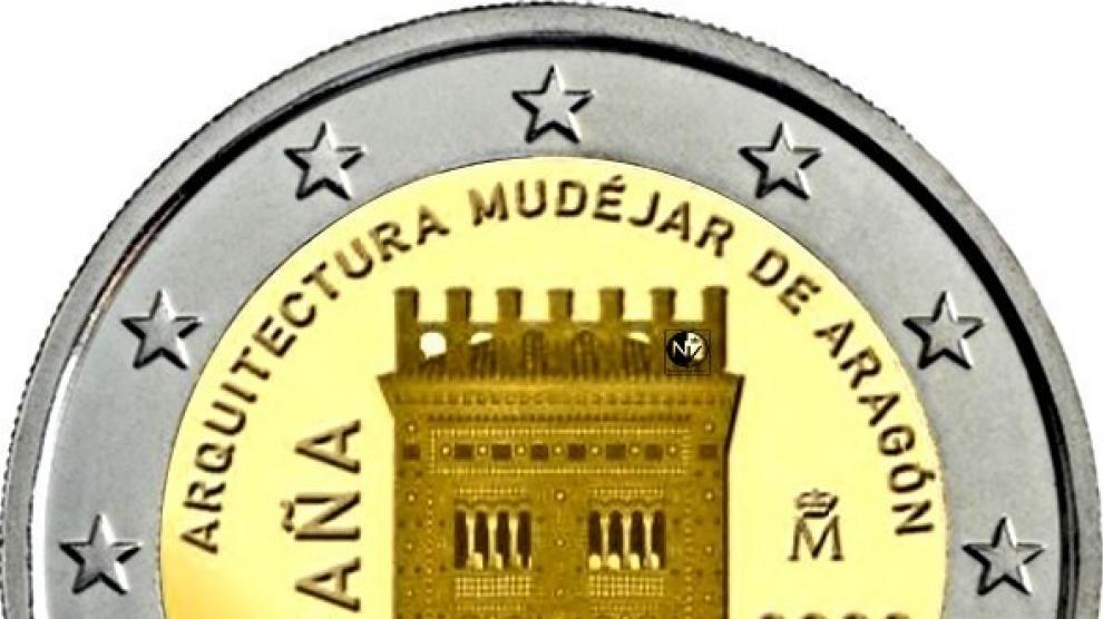 Moneda de dos euros mudéjar.