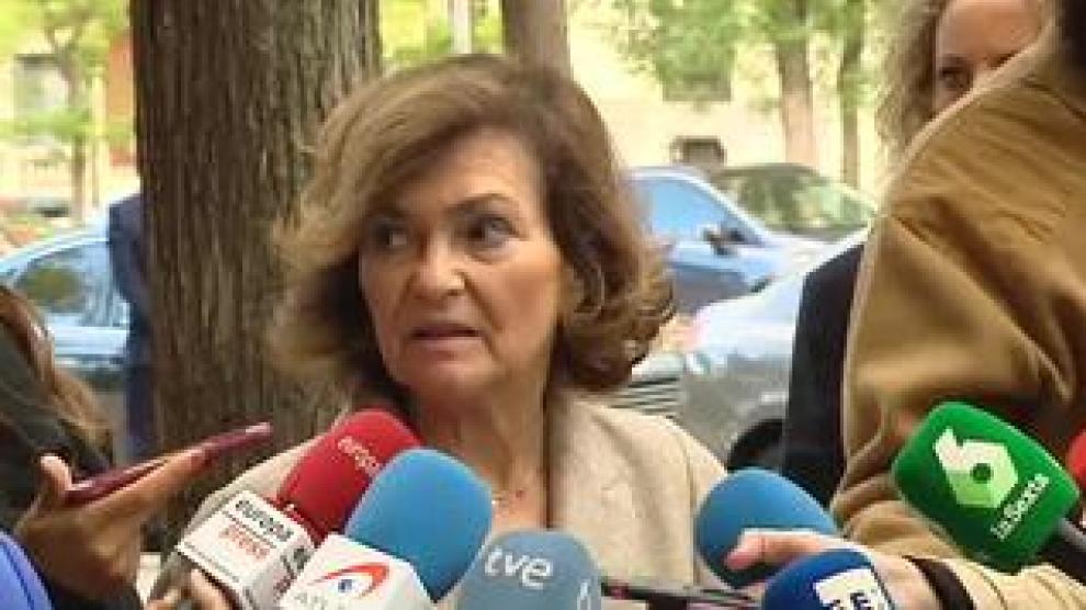 La vicepresidenta del Gobierno en funciones, Carmen Calvo, ha dicho que tras la exhumación de Franco del Valle de los Caídos todavía quedan muchas cosas por hacer