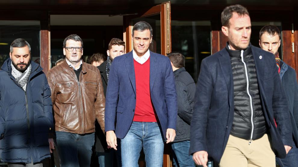 SEl candidato del PSOE, Pedro Sánchez, tras votar