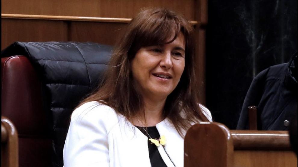 La diputada de JxCat Laura Borràs, este martes en el Congreso, donde ha tomado posesión de su acta