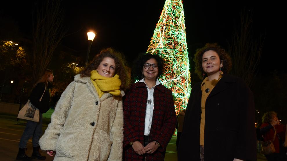 Alba López, Patricia Forcén y Sandra Esteras, en Zaragoza.
