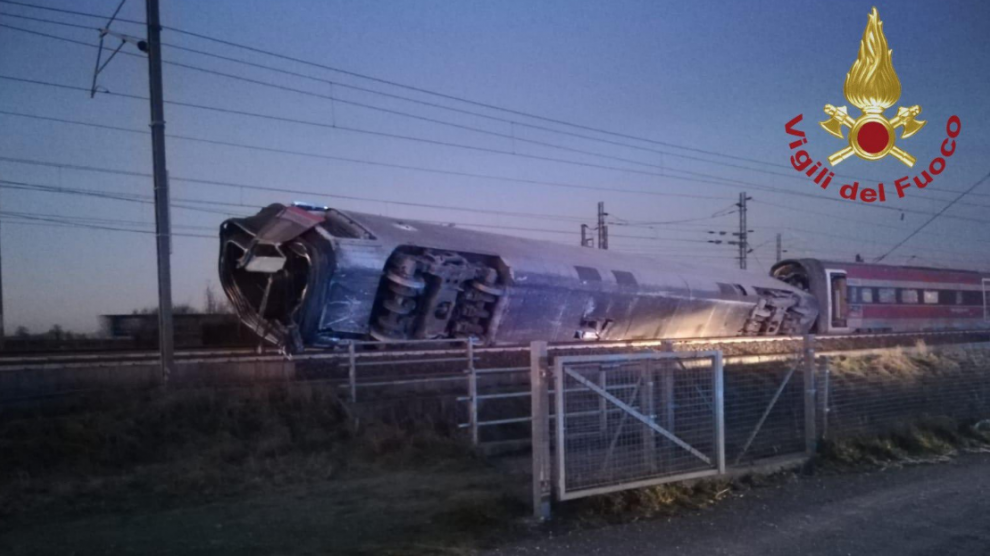 Así fue el descarrilamiento del tren de Italia.