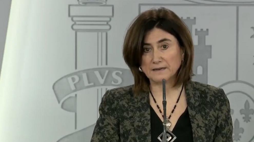 María José Sierra Moros durante la comparecencia de este lunes.