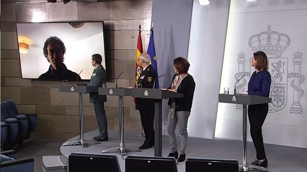Fernando Simón participa por videoconferencia en la rueda de prensa diaria sobre el coronavirus.