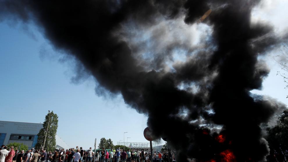 Protestas de trabajadores de Nissan en Barcelona