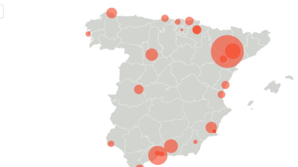 Mapa de los rebrotes en España por comunidades autónomas