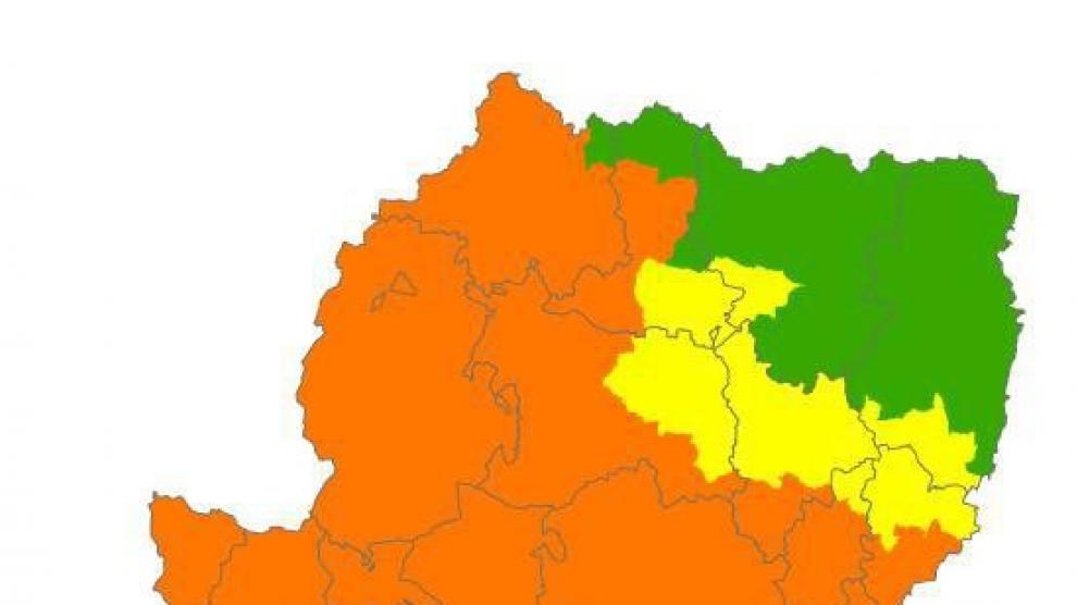 Activada la alerta naranja de peligro de incendios forestales en buena parte de Aragón