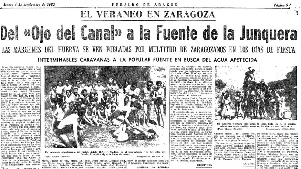 Reportaje publicado en HERALDO el 4 de septiembre de 1952 sobre los domingos de agosto en la capital.