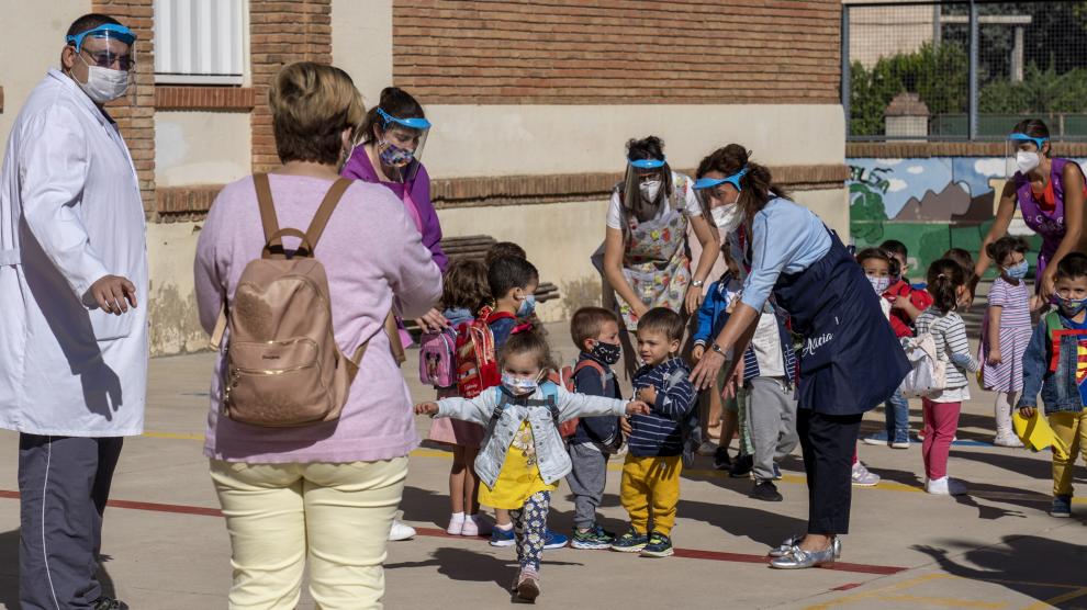 Vuelta al cole en Teruel, colegio Ensanche
