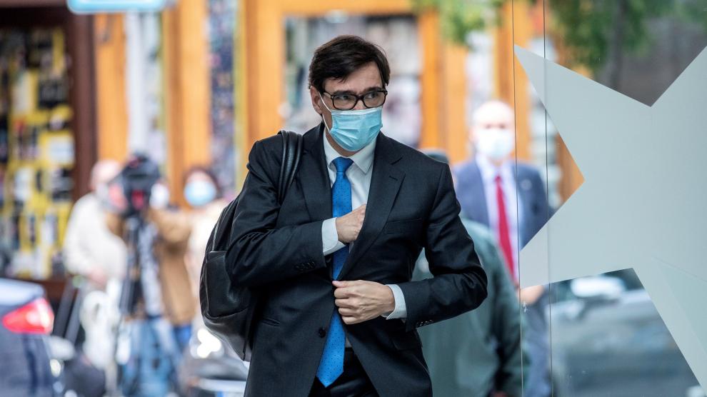 El ministro de Sanidad, Salvador Illa, antes de la reunión del grupo covid-19