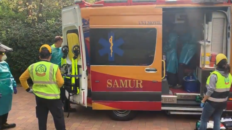 Ambulancia donde fue asistida