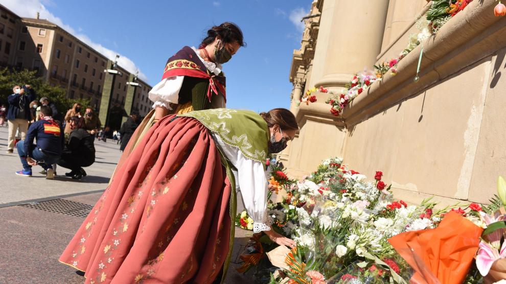 La plaza del Pilar, el 12 de octubre de 2020