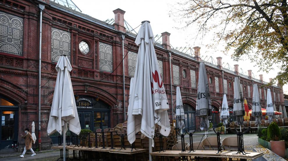 Imagen de restaurantes cerrados en Berlín por el coronavirus.