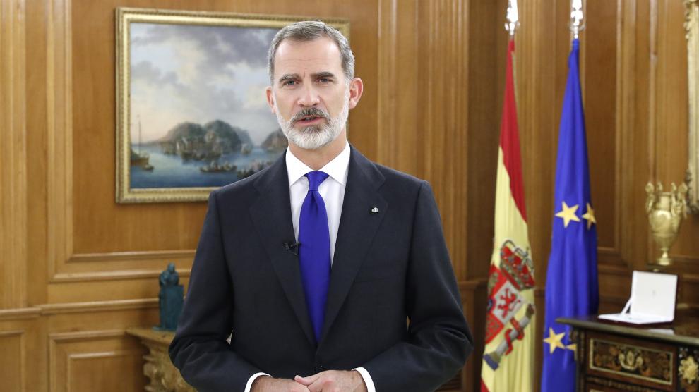 El Rey Felipe VI interviene con un mensaje grabado en el Foro de la Paz de París.
