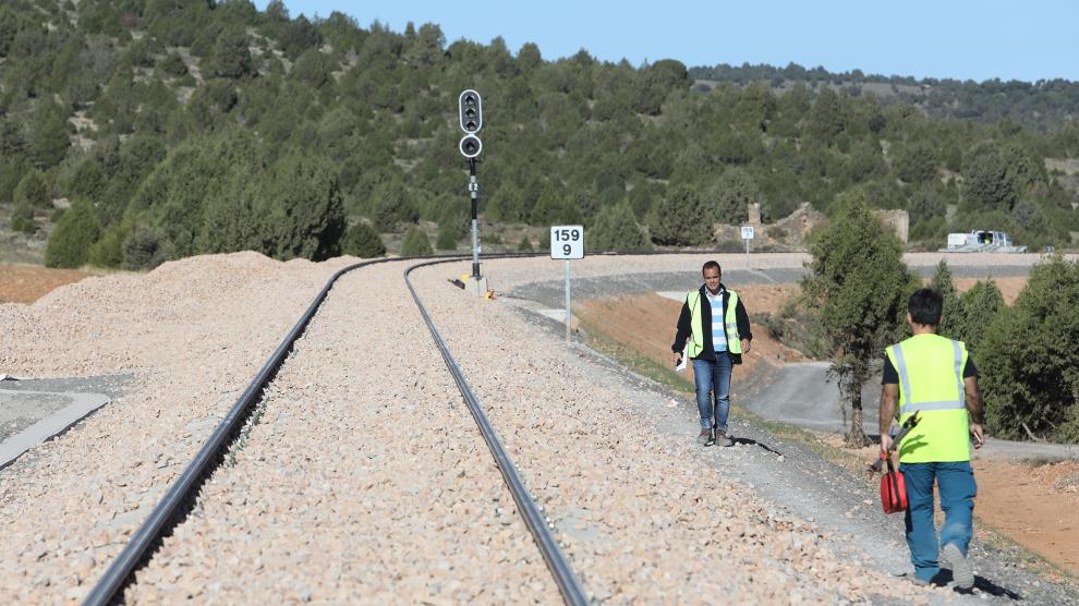 Obras en el ramal ferroviario, Teruel y Puebla de Valverde /04-10-19/foto:Javier Escriche [[[FOTOGRAFOS]]][[[HA ARCHIVO]]]