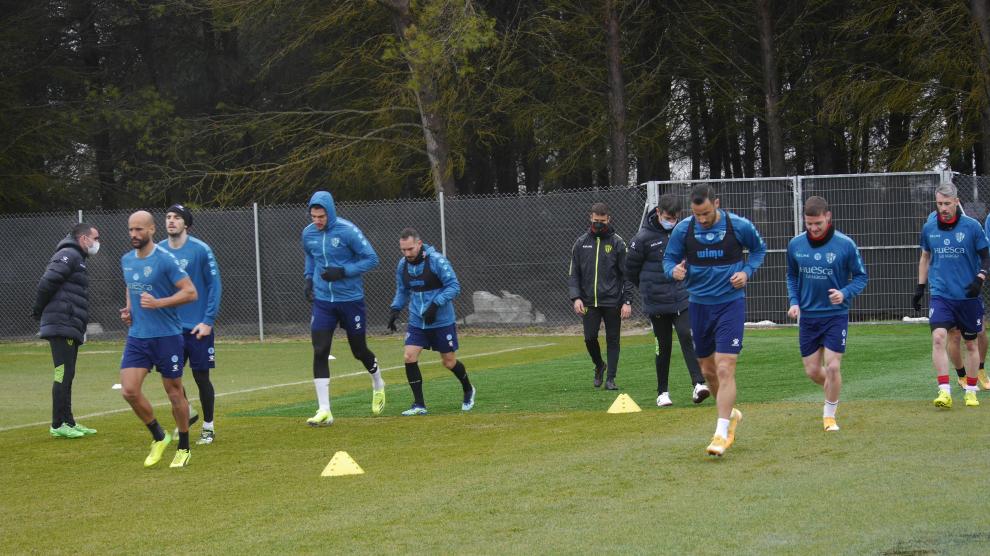 El entrenamiento se desarrolló en el Pirámide bajo la lluvia.