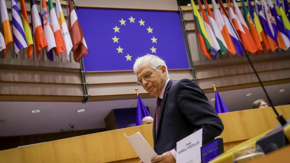 Borrell en una sesión del europarlamento