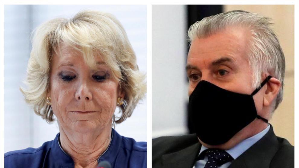 Combo de imágenes de Esperanza Aguirre y Luis Bárcenas