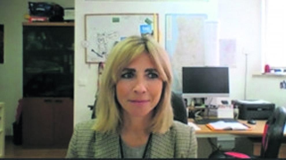 Belén Lorente, corresponsal de TVE en Lisboa, que participó ayer en la Fundsación Ibercaja junto a Mani Doñate, Amparo Polo y Beatriz Navarro, en el Día de la Mujer.