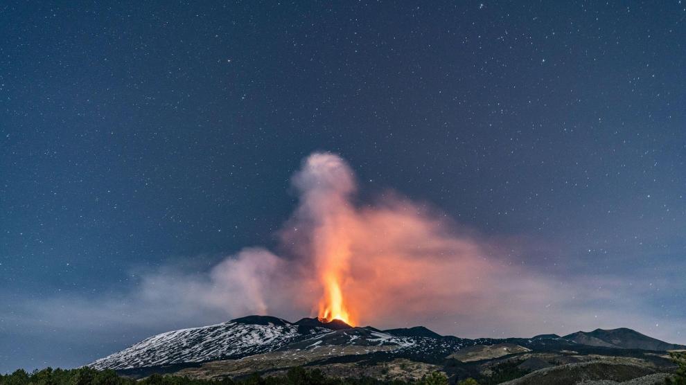 Nueva erupción del volcán Etna.