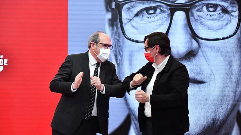 Ángel Gabilondo y Salvador Illa en el acto celebrado este sábado en Madrid