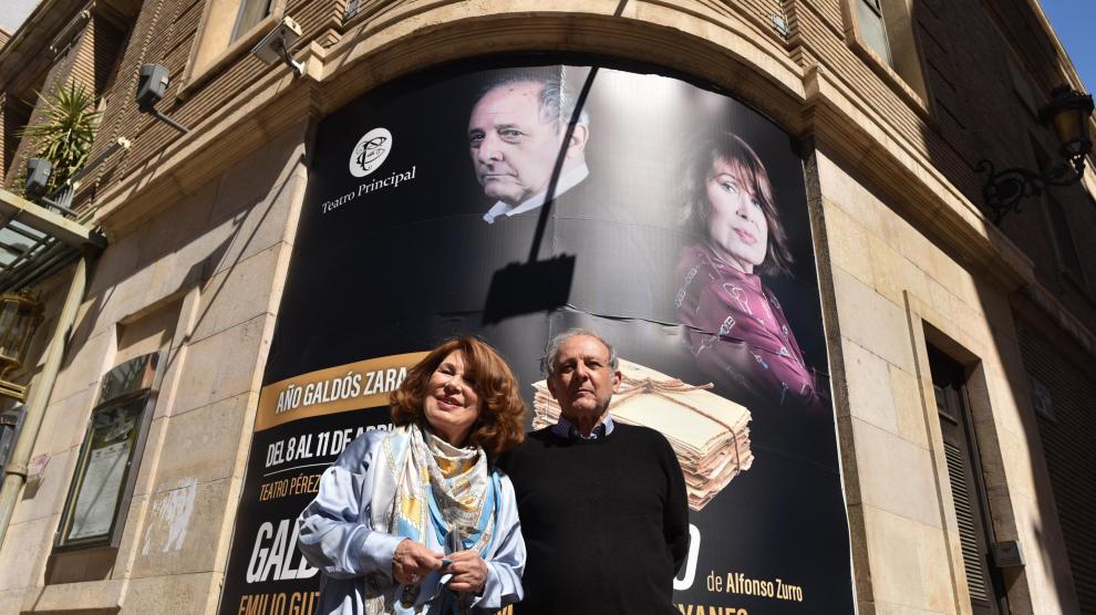 María José Goyanes y Emilioi Gutiérrez Caba, en el Teatro Principal de Zaragoza