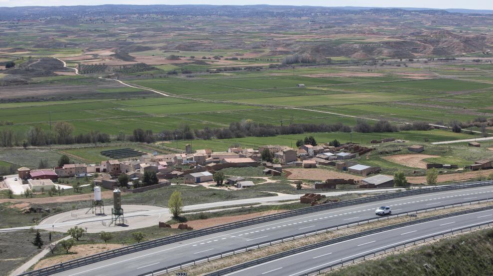 Autovía A-2 a su paso por el municipio zaragozano de Contamina