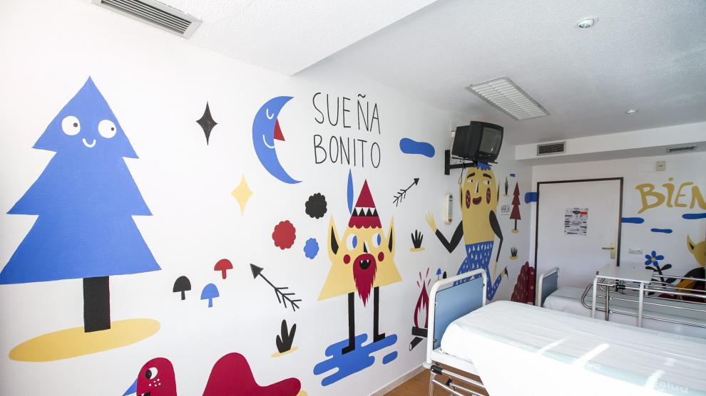 Hospital Infantil. Reportaje gráfico sobre la intervención artística en diversas habitaciones/6-11-2014/ Foto: Asier Alcorta[[[HA ARCHIVO]]]