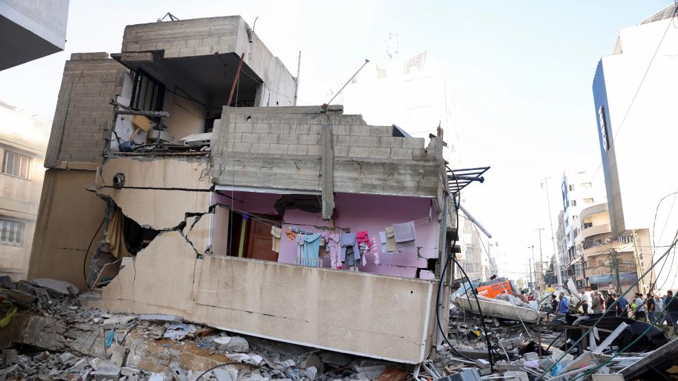 Edificio bombardeado por Israel en Gaza.