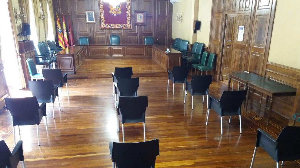 Salón de plenos del Ayuntamiento de Teruel.