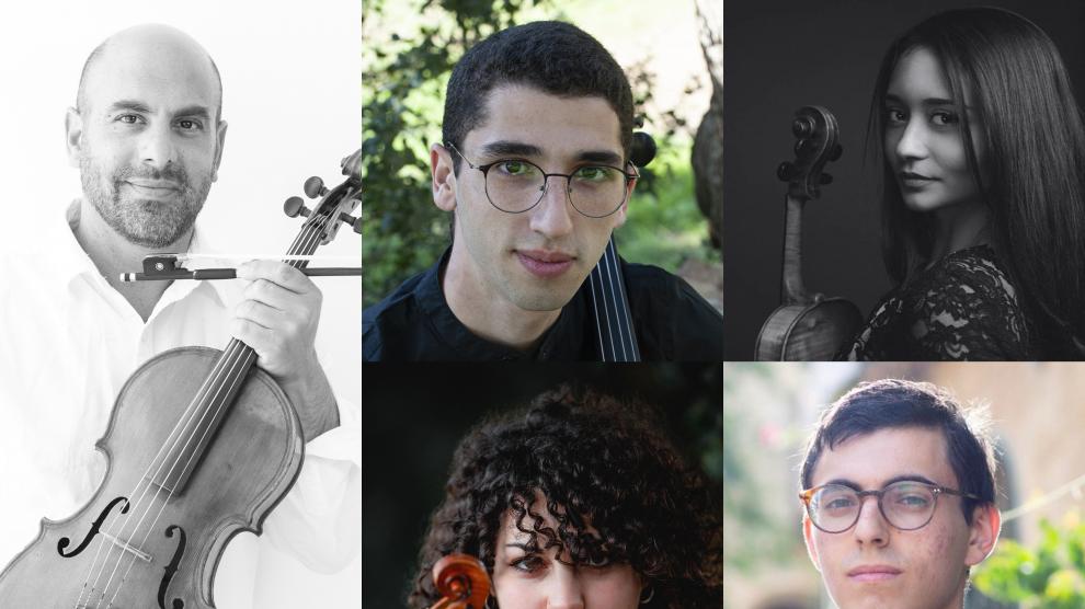 De izquierda a derecha y de arriba a abajo Avri Levitan, Izak Nuri, Karine Vandanyan, Vika Gelman y Lior Grunwald