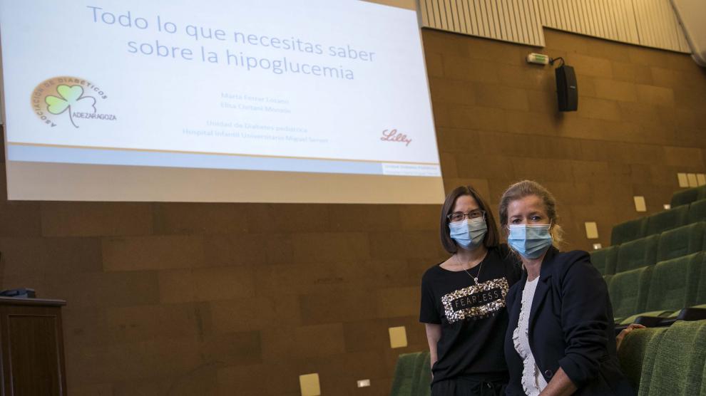 Jornada sobre cómo actuar ante una hipoglucemia en niños con diabetes tipo 1, celebrada este jueves en el Hospital Miguel Servet de Zaragoza.