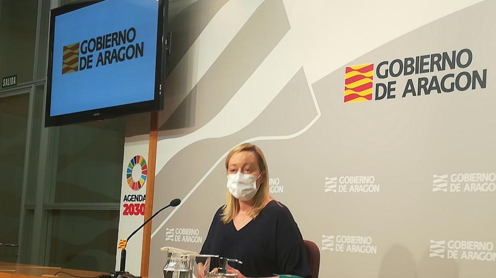 Marta Gastón, consejera de Economía del Gobierno aragonés, hoy al valorar los datos del paro.