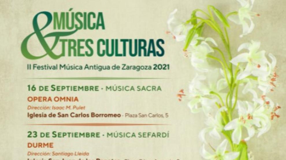 Cartel con los conciertos del Festival 'Tres Culturas'.