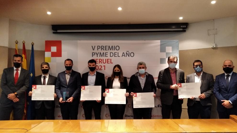 Foto de las empresas galardonadas con los Premios Pyme de la Cámara de Comercio de Teruel.