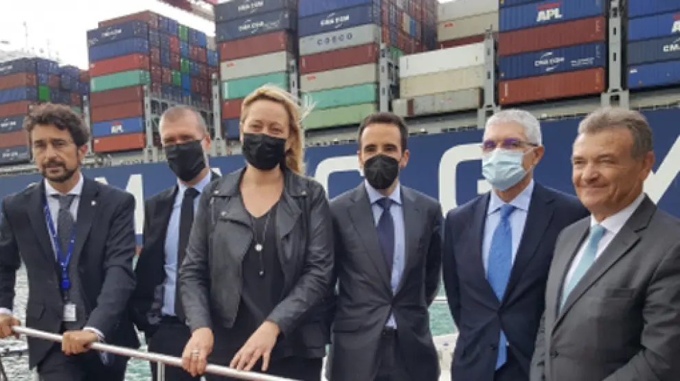 Visita al puerto de Barcelona tras su adhesión junto al puerto de Tarragona a la TIM Monzón