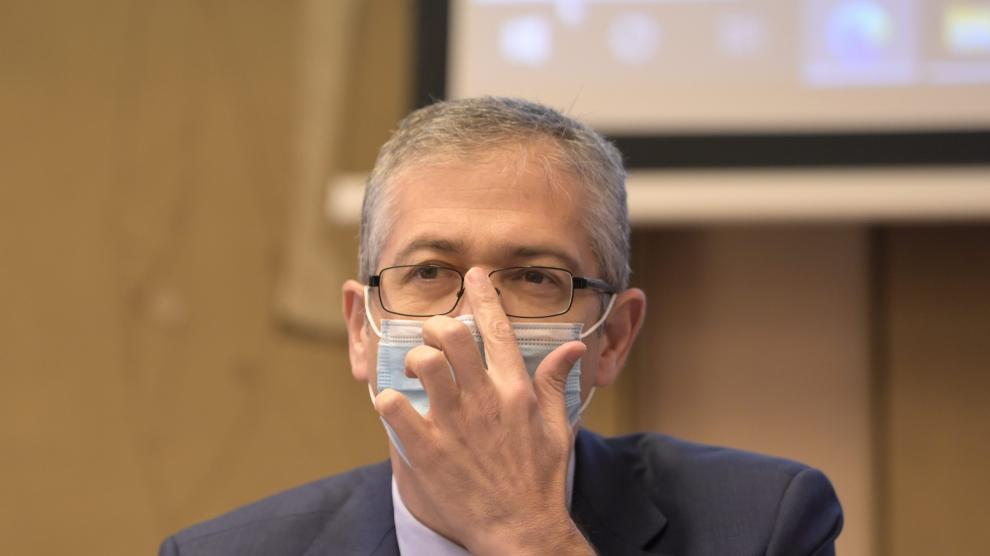 El gobernador del Banco de España, Pablo Hernández de Cos, ante la comisión de Presupuestos del Congreso.