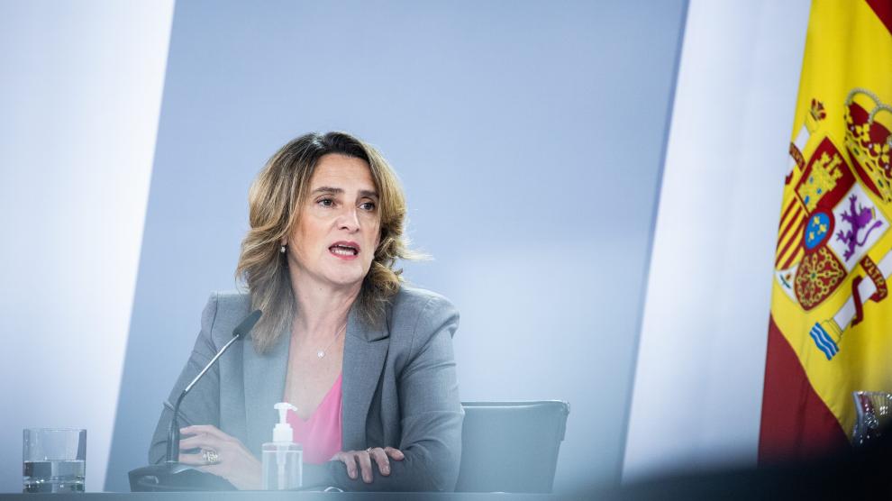La ministra Teresa Ribera en la rueda de prensa tras el Consejo de Ministros