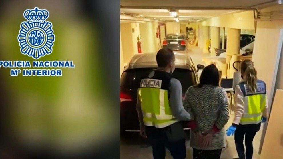 Momento de la detención de Nieves R., la madre de los tres niños.