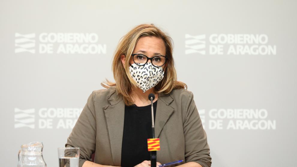 Mayte Pérez, consejera de Presidencia, en su comparecencia de ayer tras el Consejo de Gobierno.
