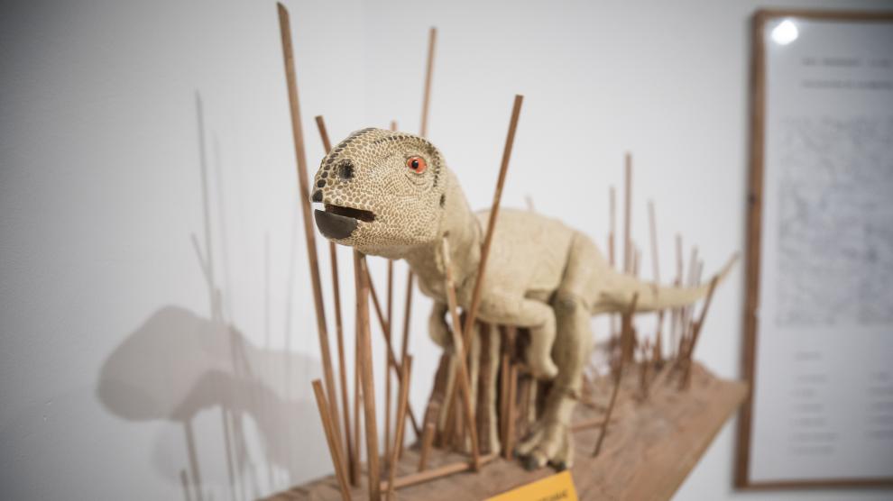 Réplica del Gideonmantellia, uno de los dinosaurios descubiertos en Galve, que se podrá ver en el futuro museo.