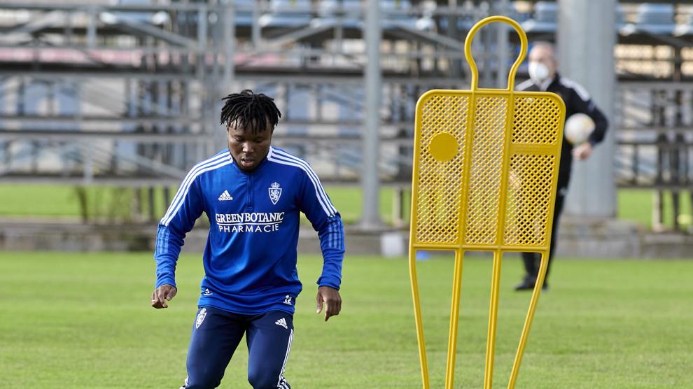 Igbekeme, entrenando en la Ciudad Deportiva.