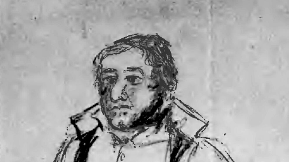 Retrato del Padre Boggiero realizado a lápiz por Palafox.