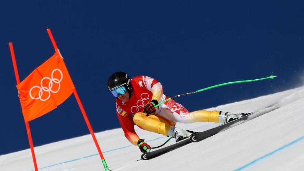 Etxezarreta, durante uno de sus descensos en los Juegos Olímpicos de Pekín.