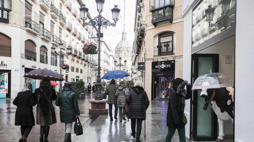 Lluvia en Zaragoza.